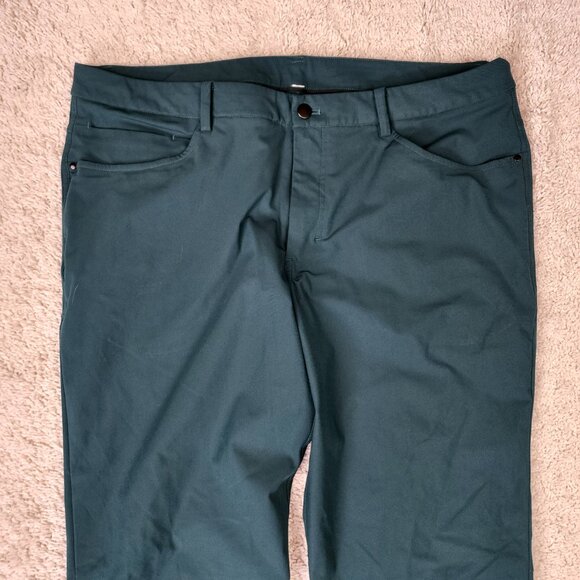 Lululemon Commission? ABC? Office Work Chino Pants Green Mens Size 38x33 Slim - Picture 7 of 9